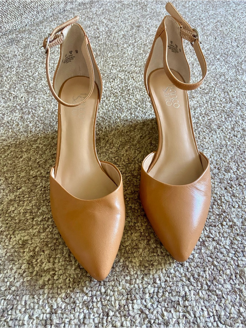 Fay Tan Pointed-Toe Ankle-Strap Pumps